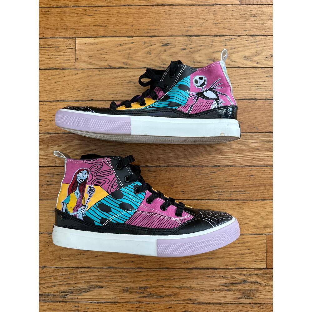 Disney Nightmare Before Christmas Jack & Sally High Top Sneakers Size 9